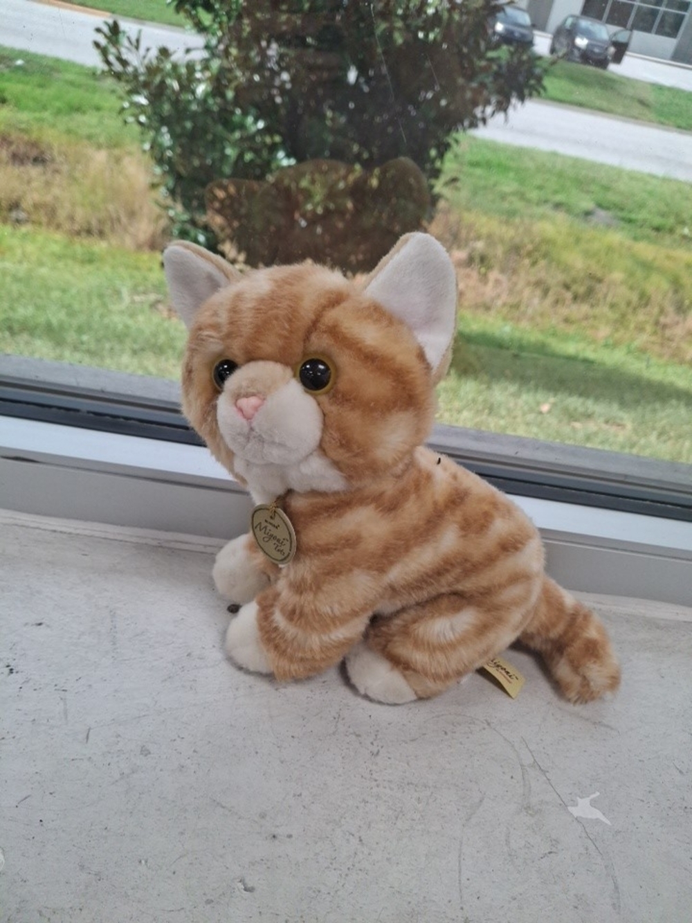Aurora MIYONI Plush Orange Tabby Cat Stuffed Toy - Soft Realistic Kitten